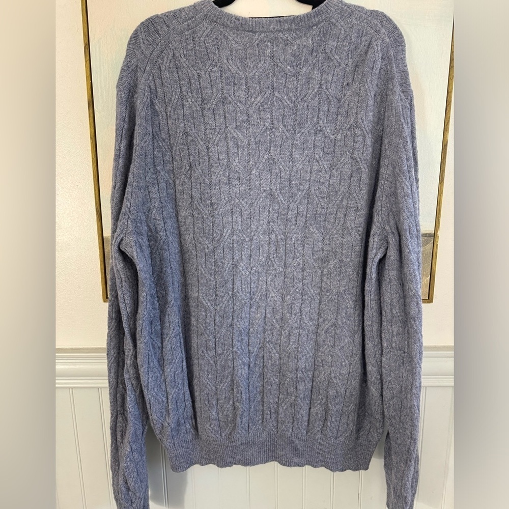 JOS A BANK Reserve Collection Oversize Gray Cable Knit Crew Neck Sweater Sz XXL - Picture 5 of 5